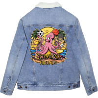 Octopus All Fired Up! Unisex Sherpa-lined Denim Jacket | Artistshot