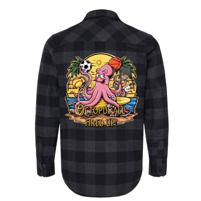 Octopus All Fired Up! Flannel Shirt | Artistshot