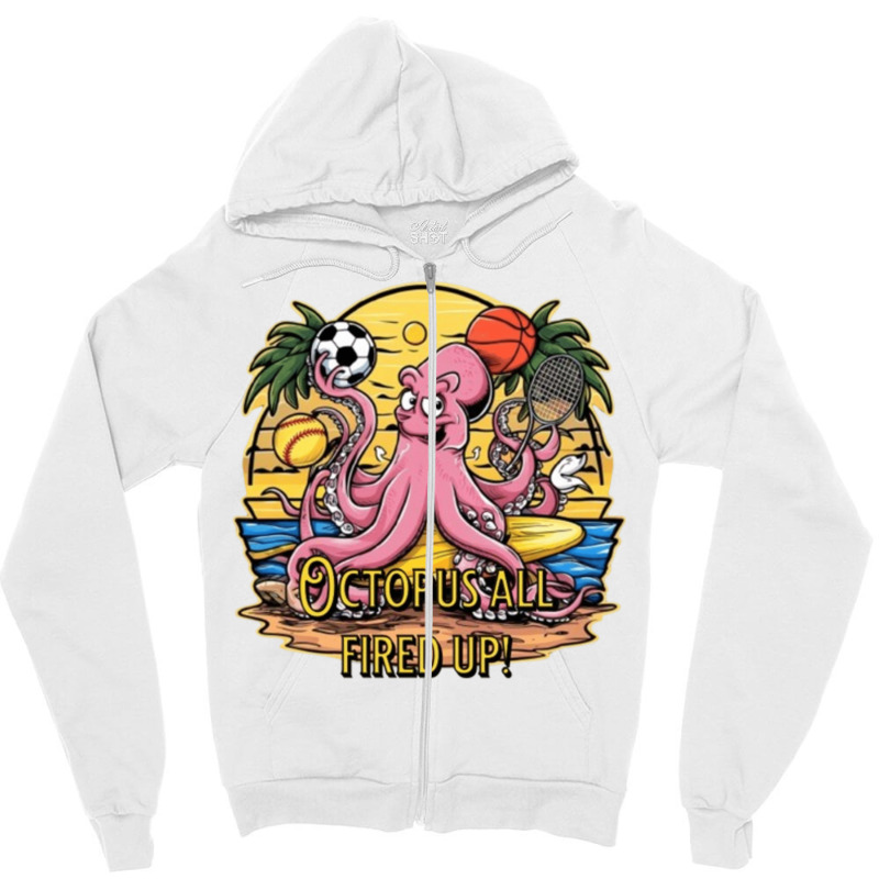 Octopus All Fired Up! Zipper Hoodie | Artistshot