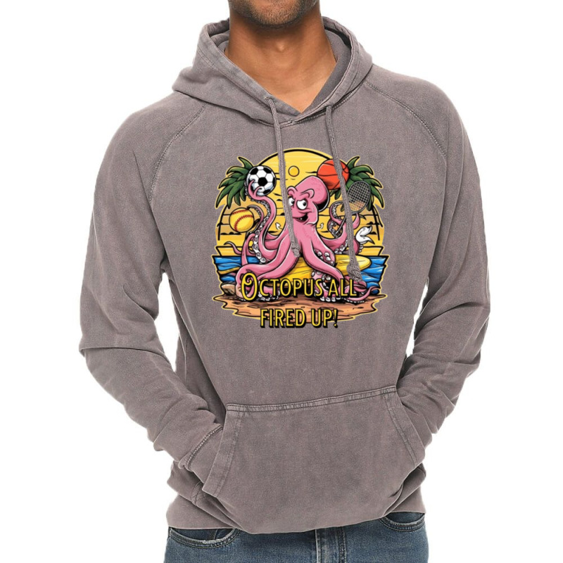 Octopus All Fired Up! Vintage Hoodie | Artistshot