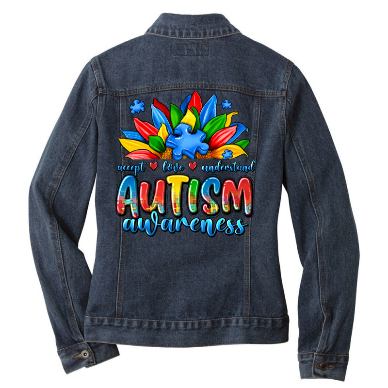 Autism Awareness Accept Love Understand Ladies Denim Jacket by JahusDesignShop | Artistshot