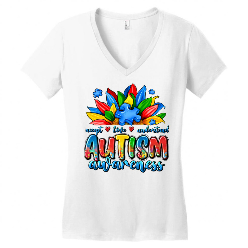 Autism Awareness Accept Love Understand Women's V-Neck T-Shirt by JahusDesignShop | Artistshot