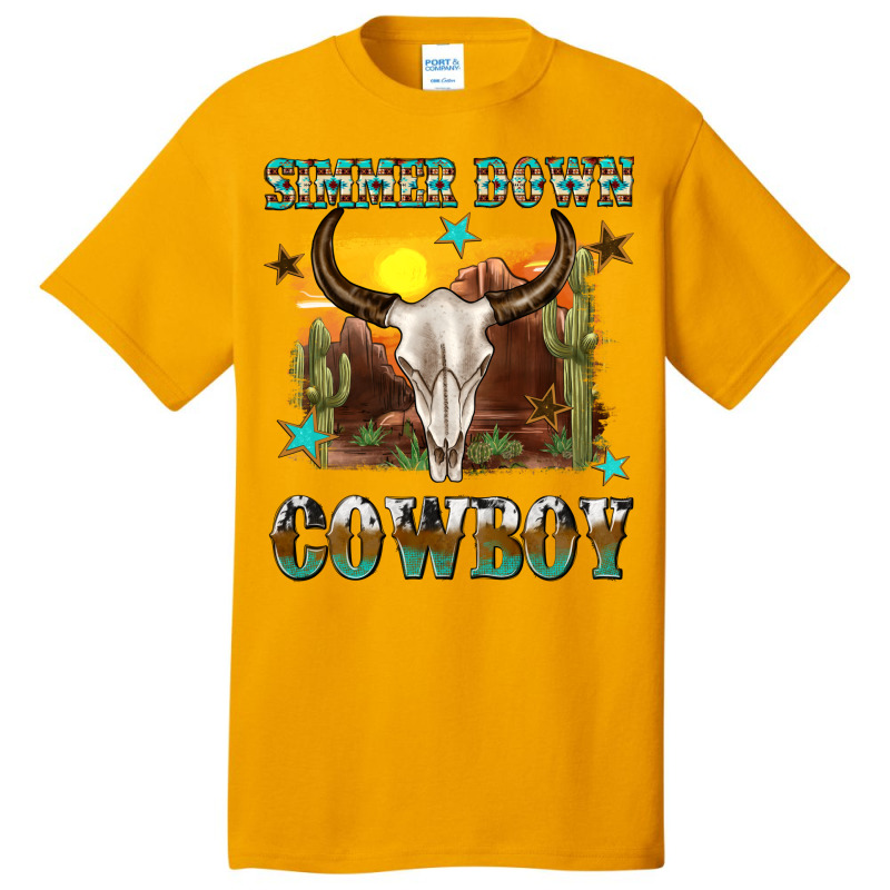 Simmer Down Cowboy Basic T-shirt | Artistshot