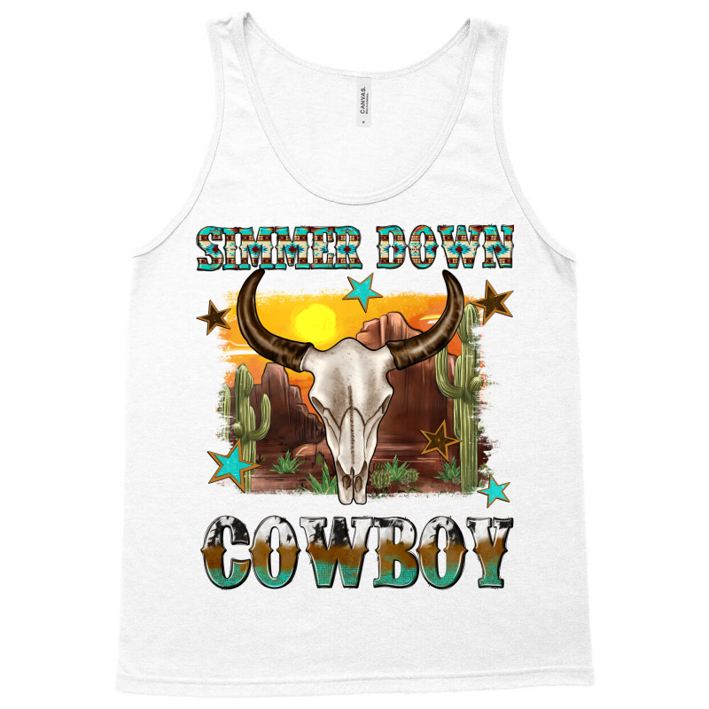 Simmer Down Cowboy Tank Top | Artistshot