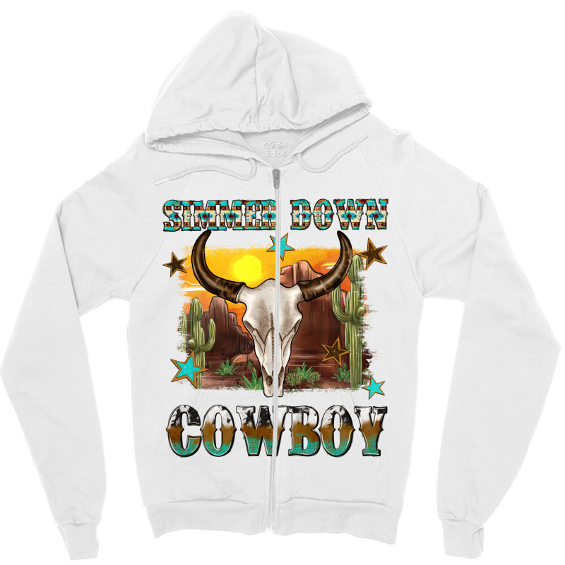 Simmer Down Cowboy Zipper Hoodie | Artistshot