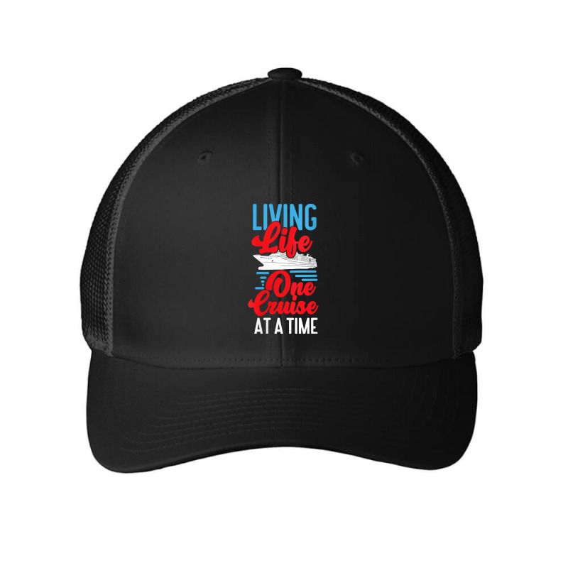 Womens Cruise Ship Vacation Living Life One Cruise At A Time Funny Men Mesh cap by Brynlee-Everett | Artistshot