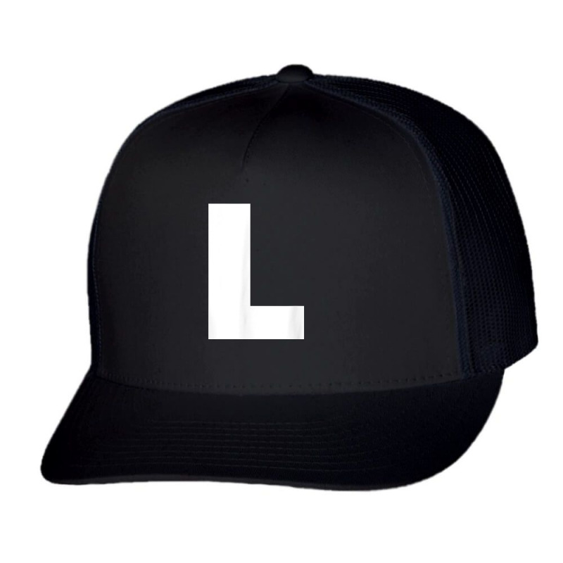 Letter L Capital Alphabet Monogram Initial T Shirt Trucker Cap by densonozmastonmq | Artistshot