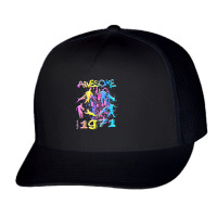 Awesome Since 1971. Agility Dog Training Graffiti Design T Shirt Trucker Cap | Artistshot