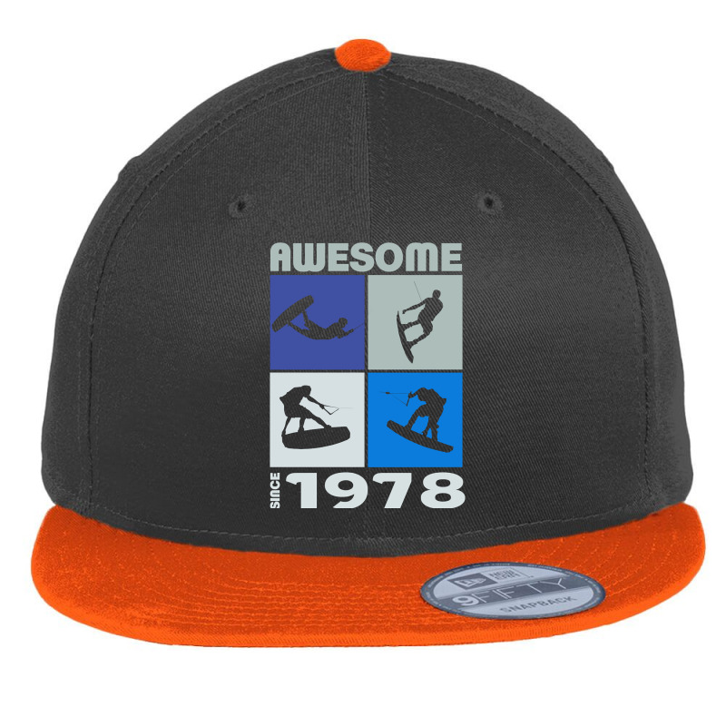 Awesome Since 1978. Wakeboard Lifestyle Pullover Hoodie Flat Bill Snapback Cap | Artistshot