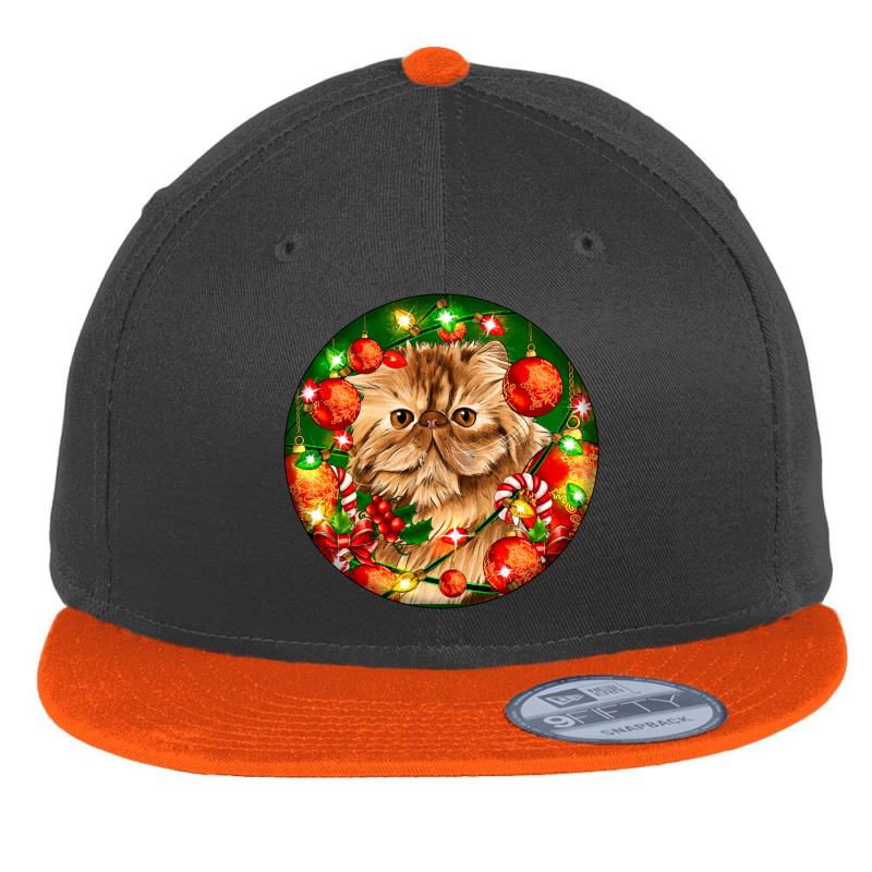 Christmas Persian Cat Flat Bill Snapback Cap | Artistshot