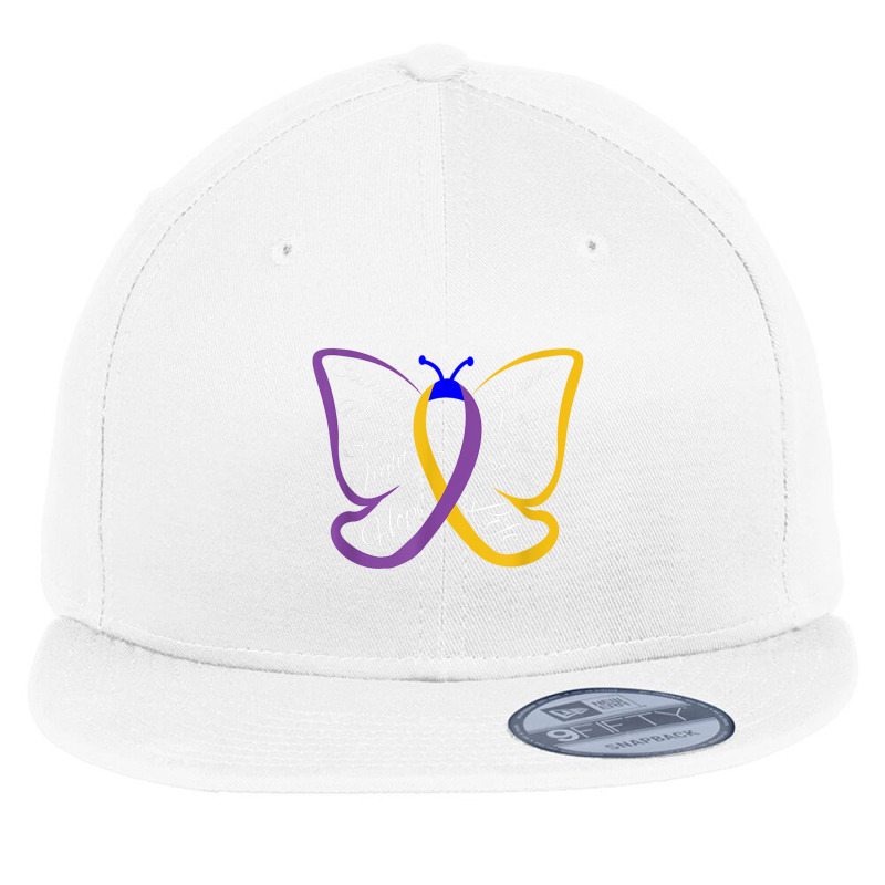 Fight Bladder Cancer Awareness Butterfly Flat Bill Snapback Cap by LaytonDesign | Artistshot