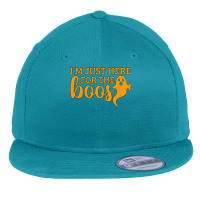 Halloween T  Shirti´m Just Here For The Boos Ghost Orange Color Text Flat Bill Snapback Cap | Artistshot