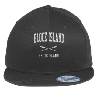 Block Island Rhode Island Ri Vintage Nautical Sports Design Flat Bill Snapback Cap | Artistshot