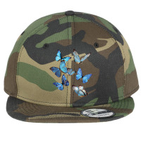 Blue Morpho Butterfly Swarm Lepidoptera Entomology Flat Bill Snapback Cap | Artistshot