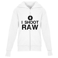 I Shoot Raw Youth Zipper Hoodie | Artistshot