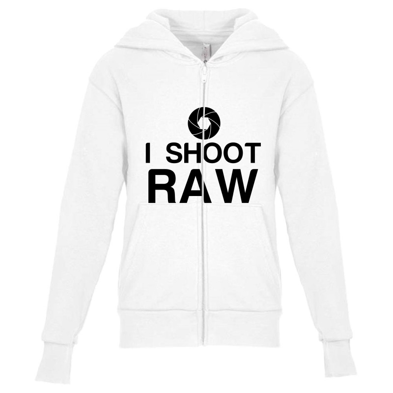 I Shoot Raw Youth Zipper Hoodie | Artistshot