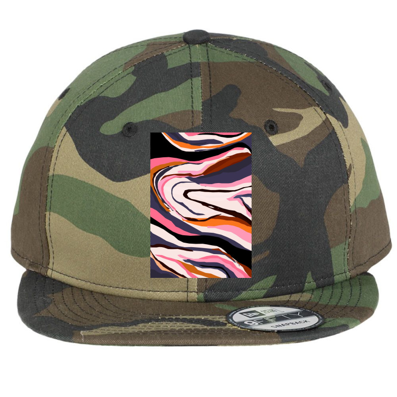 Modern Contemporer Digital Abstract Painting In Colors Flat Bill Snapback Cap | Artistshot