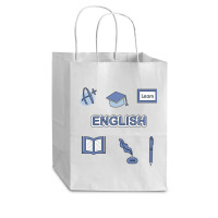 Light Blue English School Subject  Pack Cub Paper Bag - 8 X 4 1/2 X 10 1/4 | Artistshot