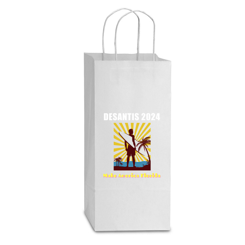 Ron Desantis For President 2024 Conservative Double Wine Paper Bag - 6 1/2 X 3 1/2 X 12 3/8 | Artistshot