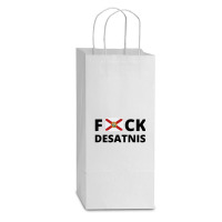 Anti Ron Desantis Double Wine Paper Bag - 6 1/2 X 3 1/2 X 12 3/8 | Artistshot