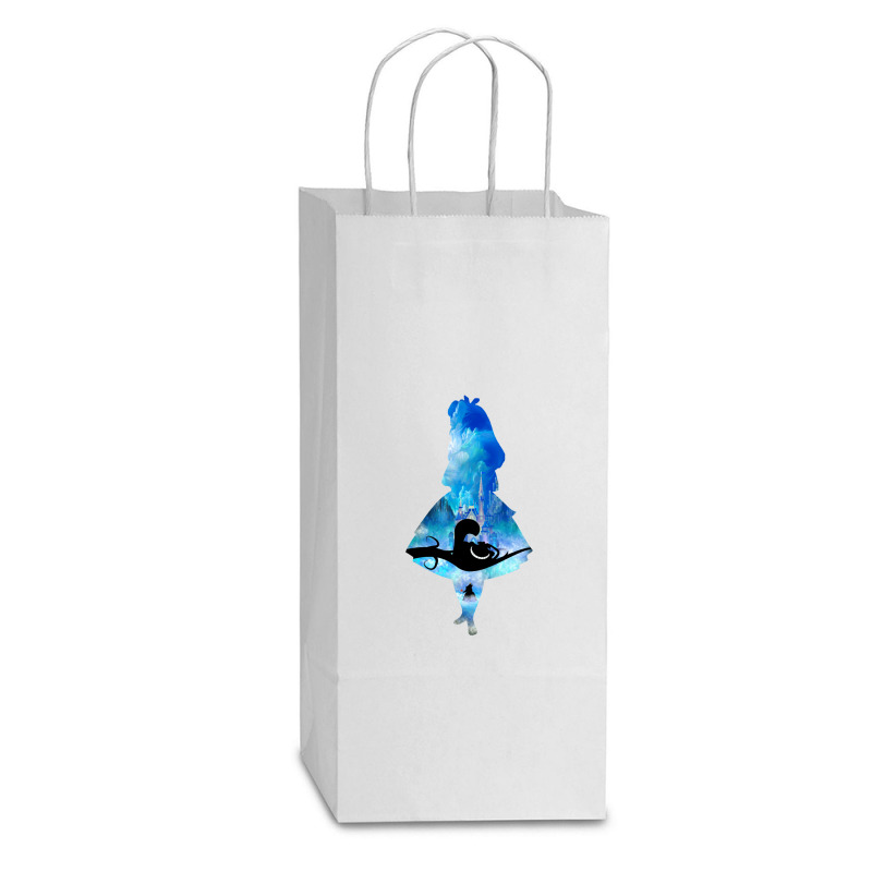 Welcome To Wonderland Gift Double Wine Paper Bag - 6 1/2 X 3 1/2 X 12 3/8 | Artistshot