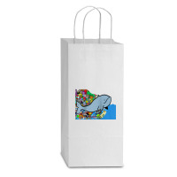 Blue Whale, Marine Sea Animal, Ocean Life, Surf, Art Work Raglan Baseb Double Wine Paper Bag - 6 1/2 X 3 1/2 X 12 3/8 | Artistshot