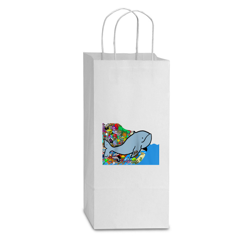 Blue Whale, Marine Sea Animal, Ocean Life, Surf, Art Work Raglan Baseb Double Wine Paper Bag - 6 1/2 X 3 1/2 X 12 3/8 | Artistshot