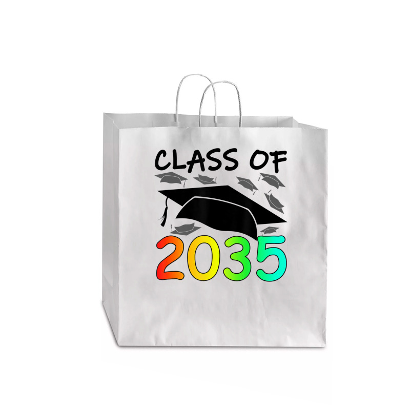 Graduation Class Of 2035 Hand Prints Space Pre-k -12th Grade Jumbo Paper Bag - 18 X 7 X 18 3/4 | Artistshot