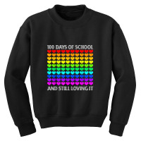 100 Days Of School And Still Loving It Teacher Student Heart Youth Sweatshirt | Artistshot