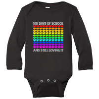 100 Days Of School And Still Loving It Teacher Student Heart Long Sleeve Baby Bodysuit | Artistshot