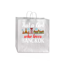 Bangkok Thailand City Trip Skyline Map Jumbo Paper Bag - 18 X 7 X 18 3/4 | Artistshot