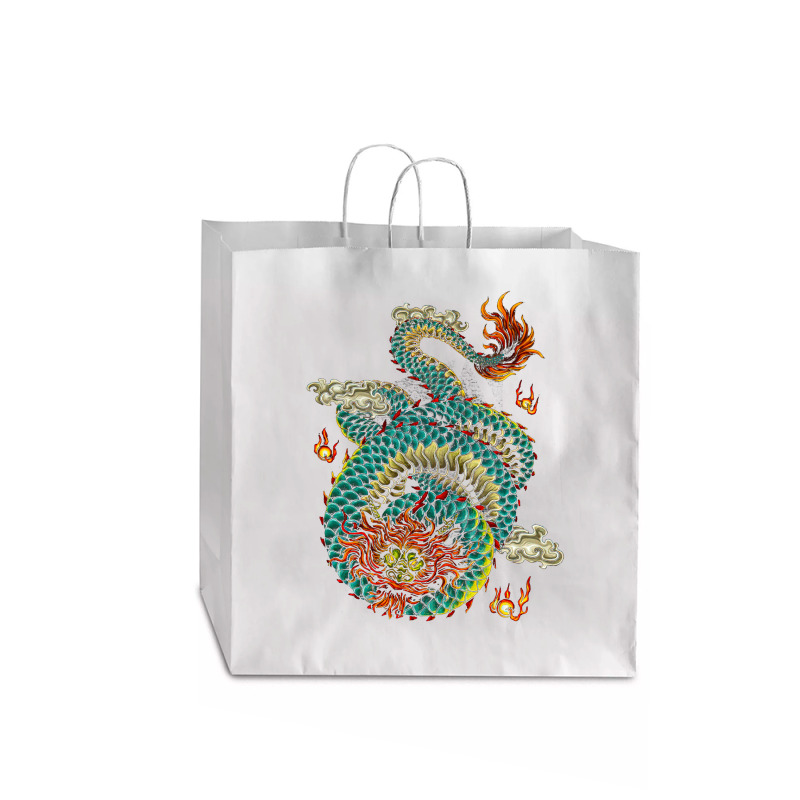 Chinese Dragon, Oriental Vintage, Symbolic, East Asian Culture, Japane Jumbo Paper Bag - 18 X 7 X 18 3/4 | Artistshot