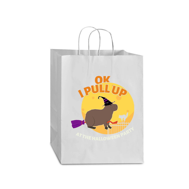 Ok I Pull Up At The Halloween Party Halloween Capybara Mart Paper Bag -13 X 7 X 17 | Artistshot