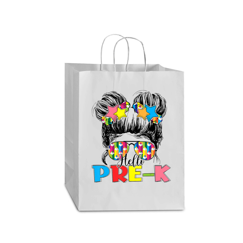 Hello Pre K Toddler Girls First Day Of School Mart Paper Bag -13 X 7 X 17 | Artistshot