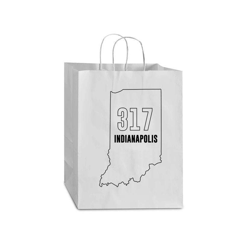 317 Area Code Of Indianapolis Or Indiana Zip List Mart Paper Bag -13 X 7 X 17 | Artistshot