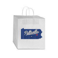 Pottsville Pennsylvania Pa Map Star Paper Bag - 13 X 7 X 13 | Artistshot