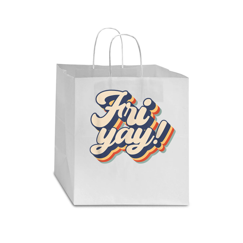 Its Fri-yay Funny Teacher Mom Friday Back To School Star Paper Bag - 13 X 7 X 13 | Artistshot