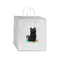 Cat Christmas Feline Festive Women & Kids Xmas Star Paper Bag - 13 X 7 X 13 | Artistshot