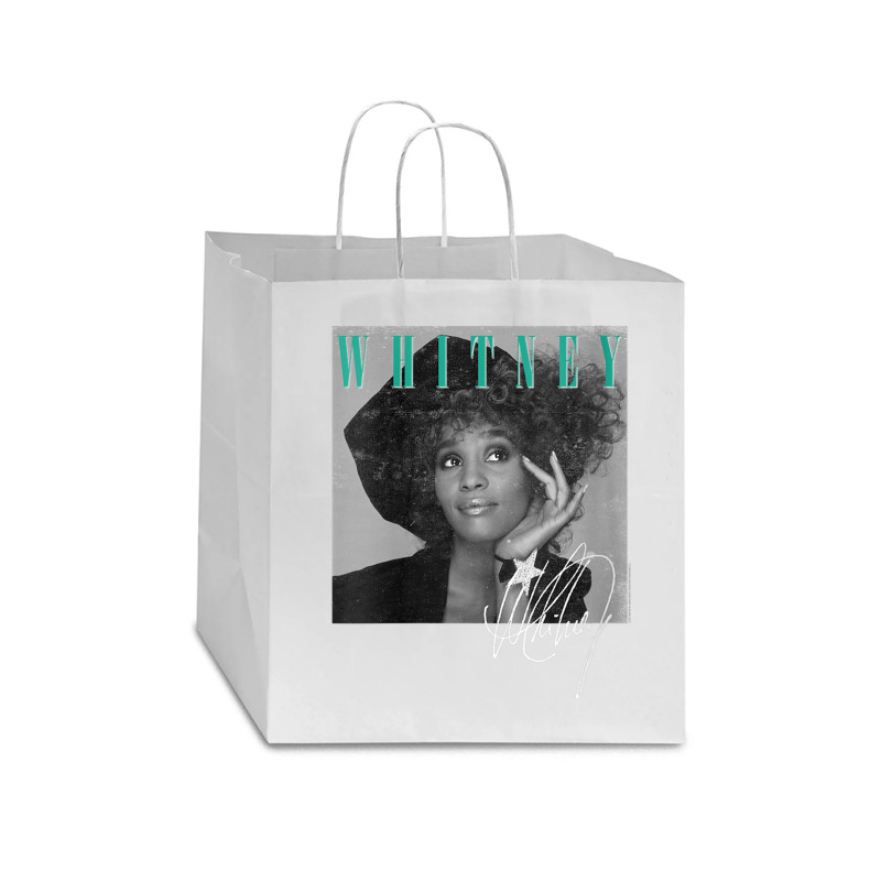 Womens Whitney Houston Shooting Star V Neck T Shirt Star Paper Bag - 13 X 7 X 13 | Artistshot