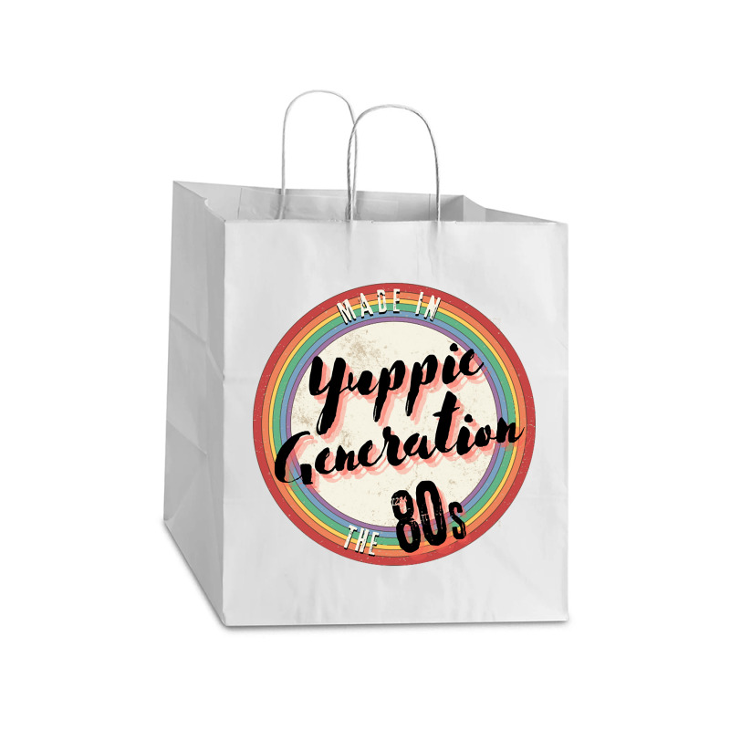 Yuppie Generation Made In The 80s - Vintage Style Take Out Paper Bag - 14 X 10 X 15 1/2 | Artistshot