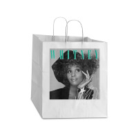 Womens Whitney Houston Shooting Star V Neck T Shirt Take Out Paper Bag - 14 X 10 X 15 1/2 | Artistshot