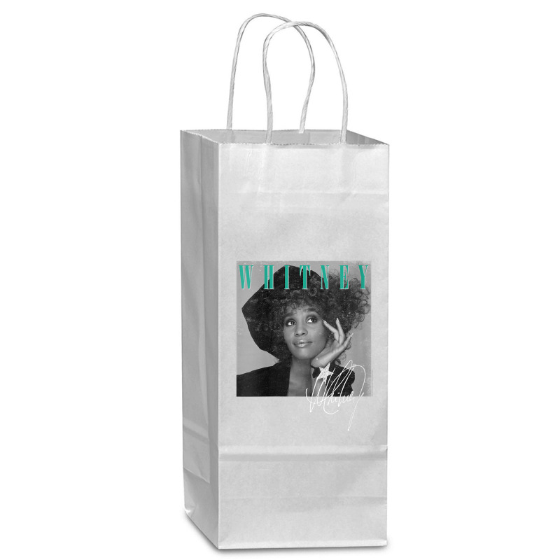 Womens Whitney Houston Shooting Star V Neck T Shirt Wine Paper Bag - 5 1/2 X 3 1/4 X 13 | Artistshot