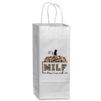 Milf Man I Love Fall Funny Woman Autumn Seasons Lover Wine Paper Bag - 5 1/2 X 3 1/4 X 13 | Artistshot