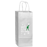 Happy Elfin Holiday [gemuk] Wine Paper Bag - 5 1/2 X 3 1/4 X 13 | Artistshot