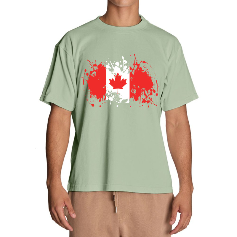 Canada Flag Ink Spatter Vectors Urban Heavy T-shirt | Artistshot