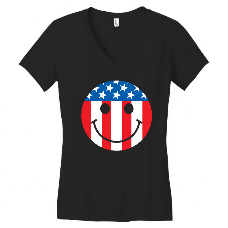 Francesca's American Flag Smiley Graphic Tee