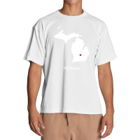 Michigan Love Map Urban Heavy T-shirt | Artistshot