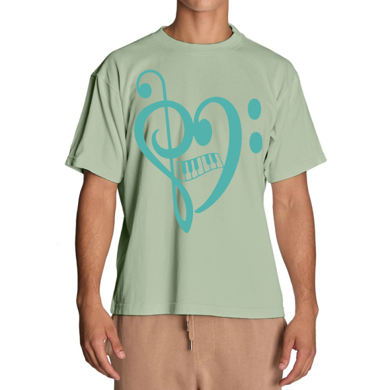 Music Heart Note Piano Musician Pianist Urban Heavy T-shirt | Artistshot