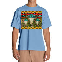 Bull Skulls Gemstones And Cactus With Leopard And Aztec Urban Heavy T-shirt | Artistshot