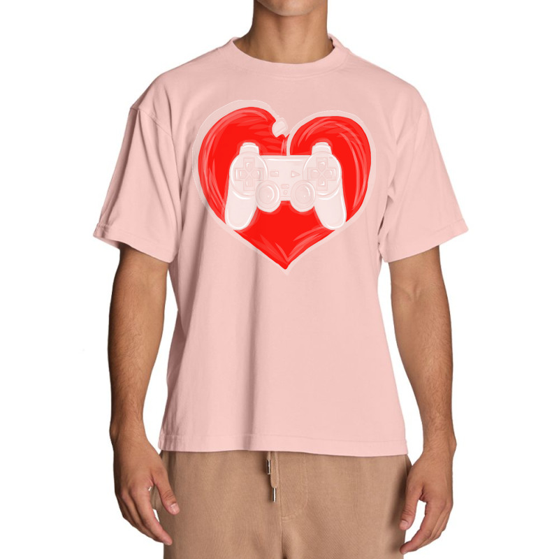 Gaming Apparel T  Shirt Heart Controller Gaming Lovers Awesome For Gam Urban Heavy T-shirt | Artistshot